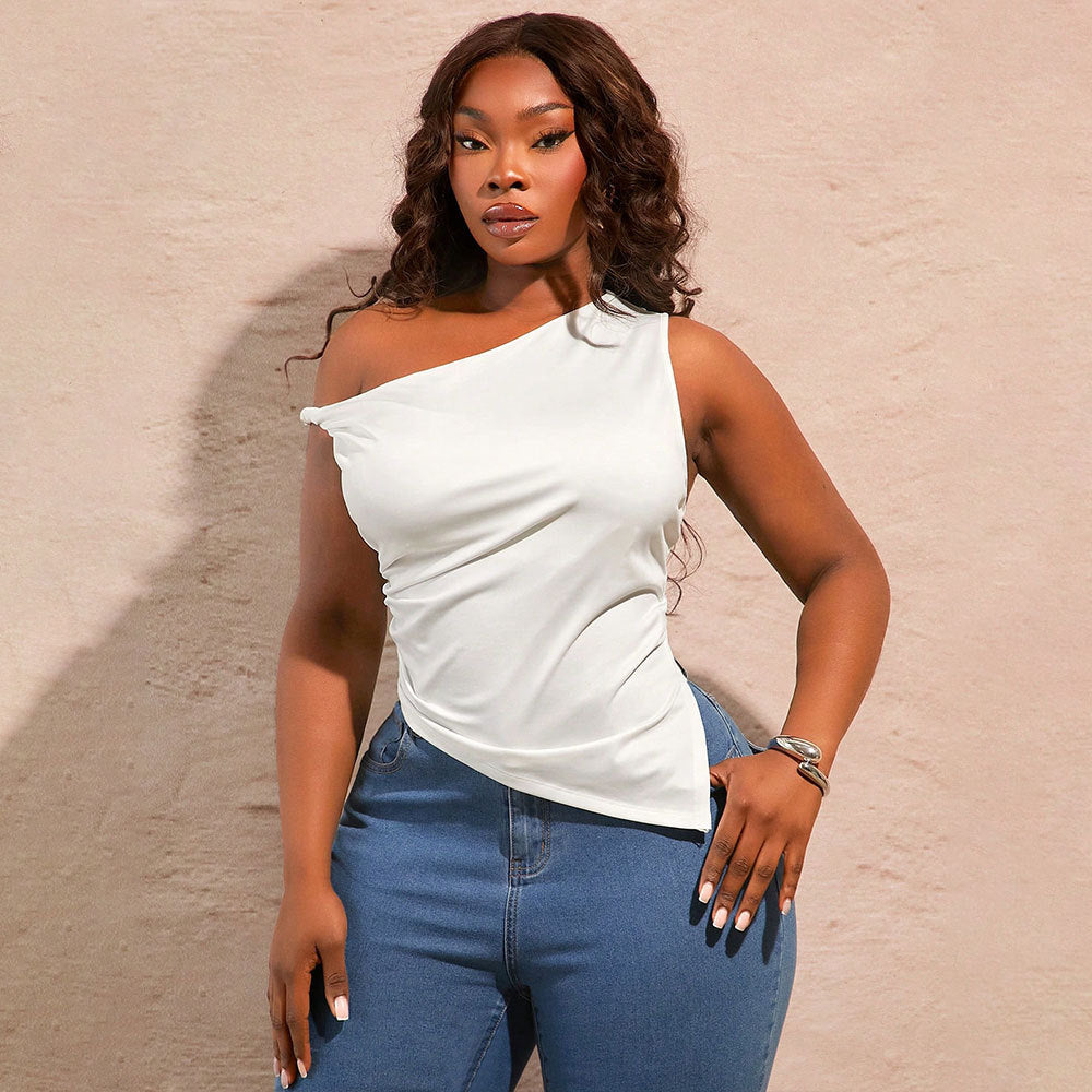 Voidsy Asym Cut One Shoulder Tee