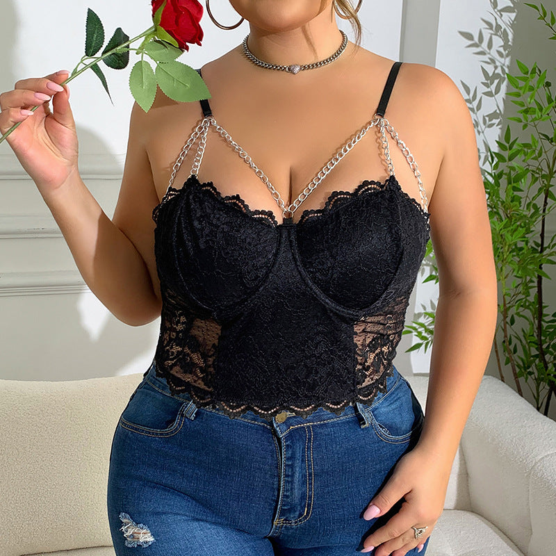 Voidsy Chain Reaction Lace Corset Top