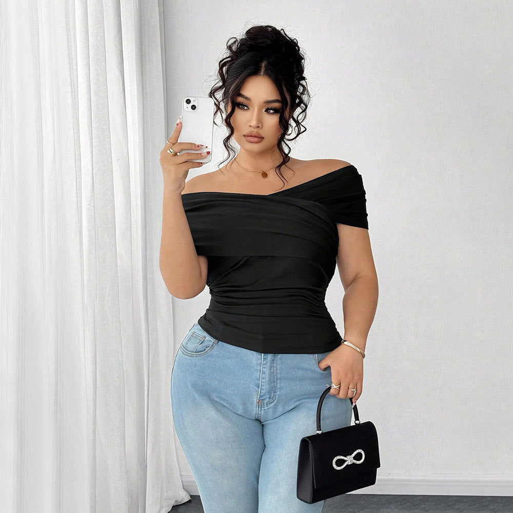Curve Kiss Off Shoulder Casual Top