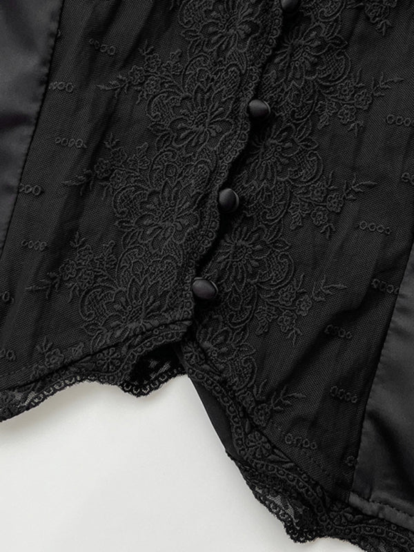 Voidsy lace satin sweet slim buttoned small camisole