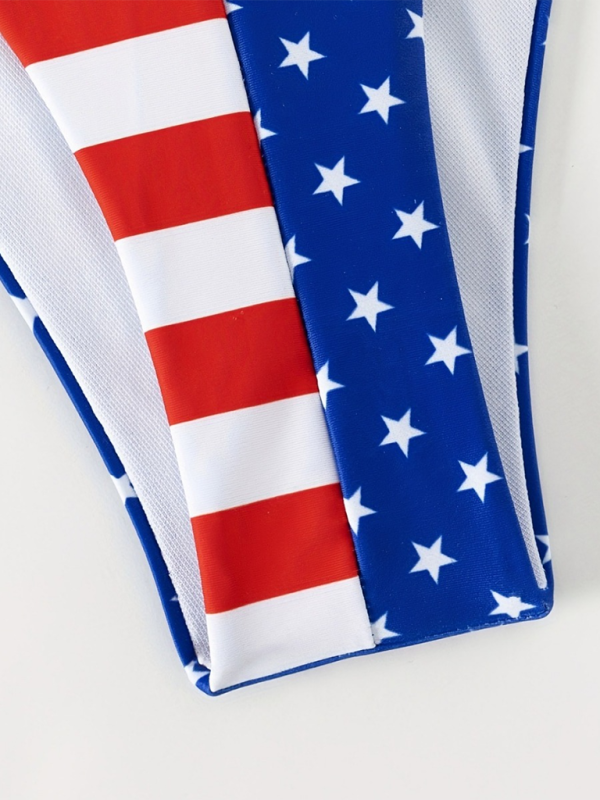 Voidsy Independence Day Flag Printed Yarn Three-piece Set