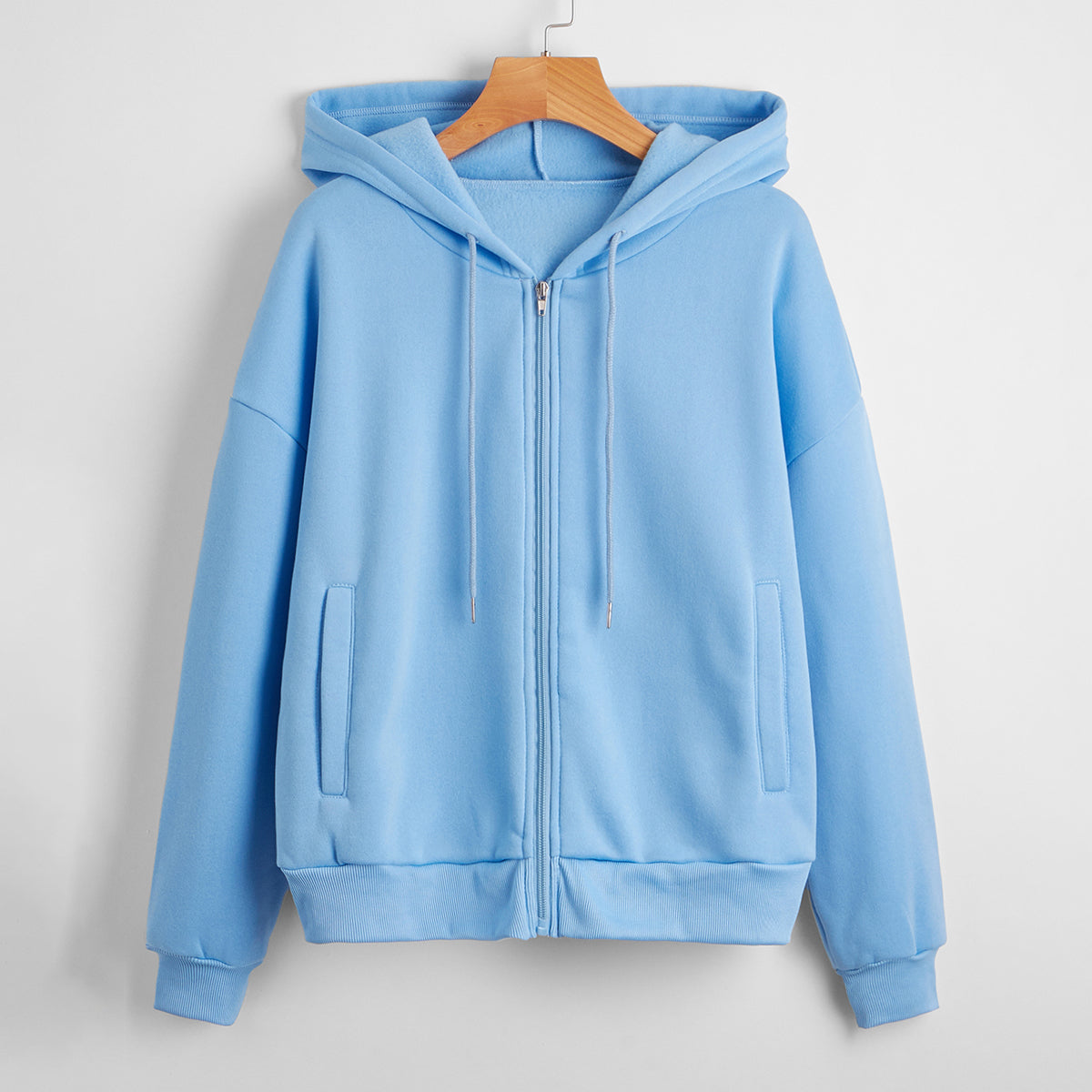 Sky Blue Zip-Up Hoodie