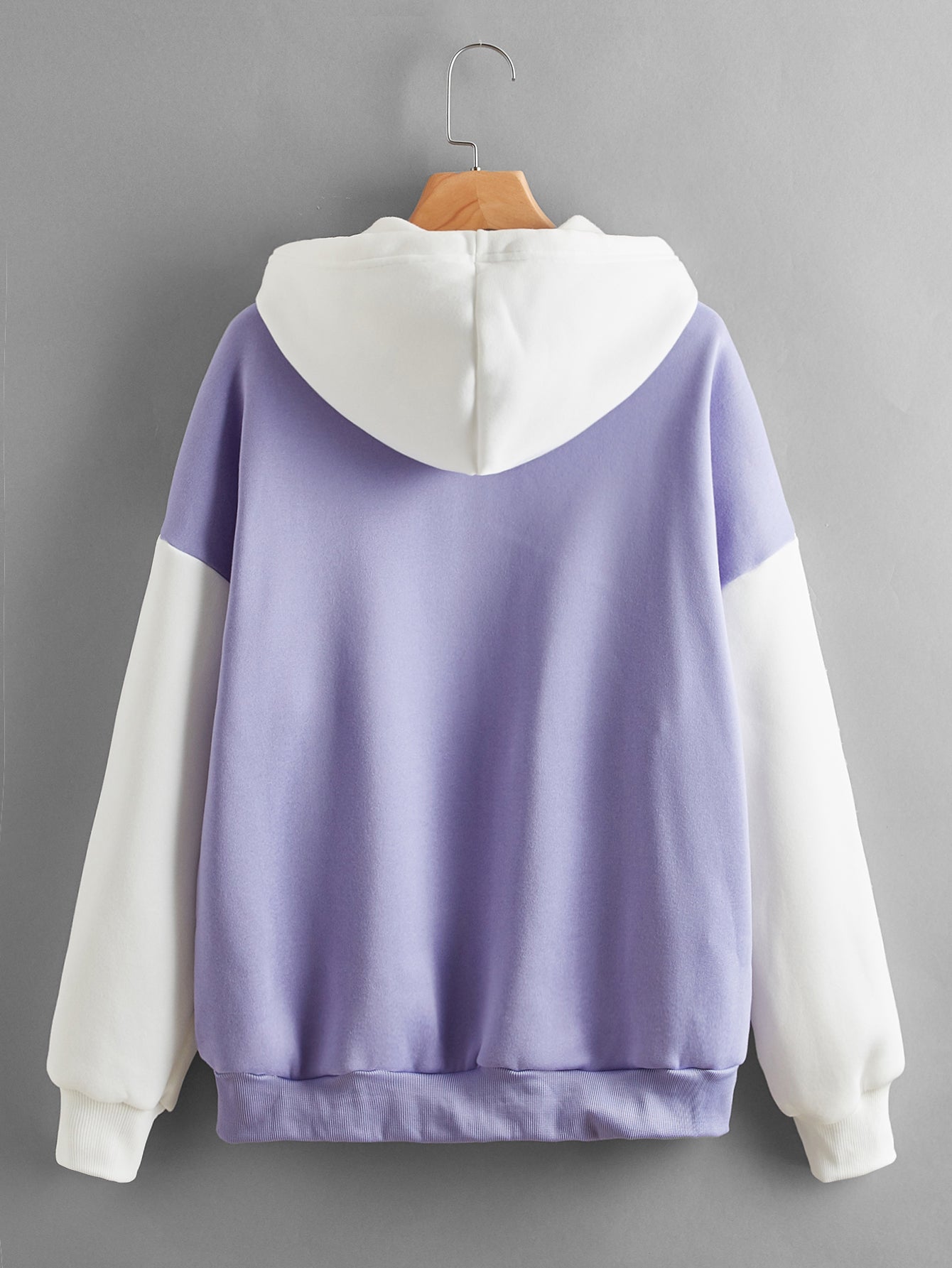 Green Contrast Color Hoodie