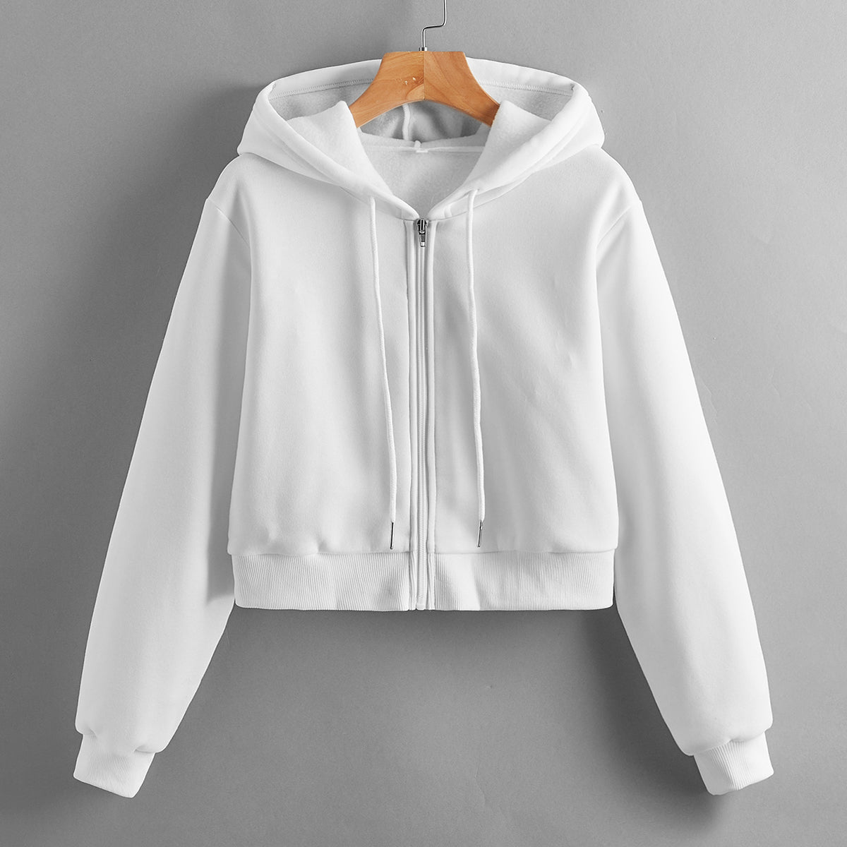 Pure White Zip-Up Hoddie