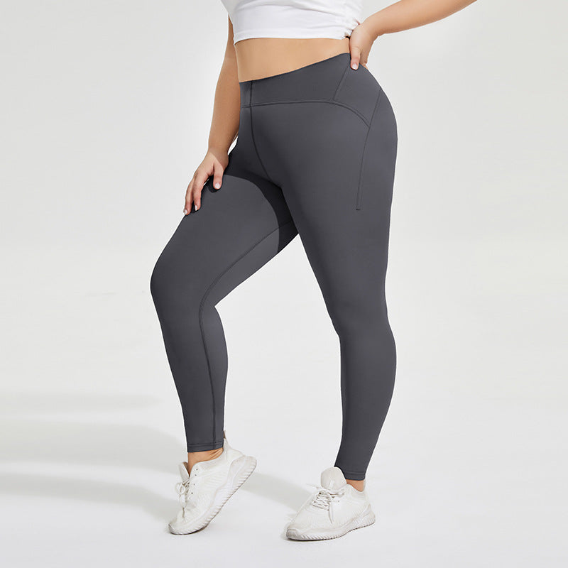 Plus Size Yoga Pants Women's Nude Hip Raise High Waist Peach Hip Pants Sports Trousers Slim Fit Fitness Pants