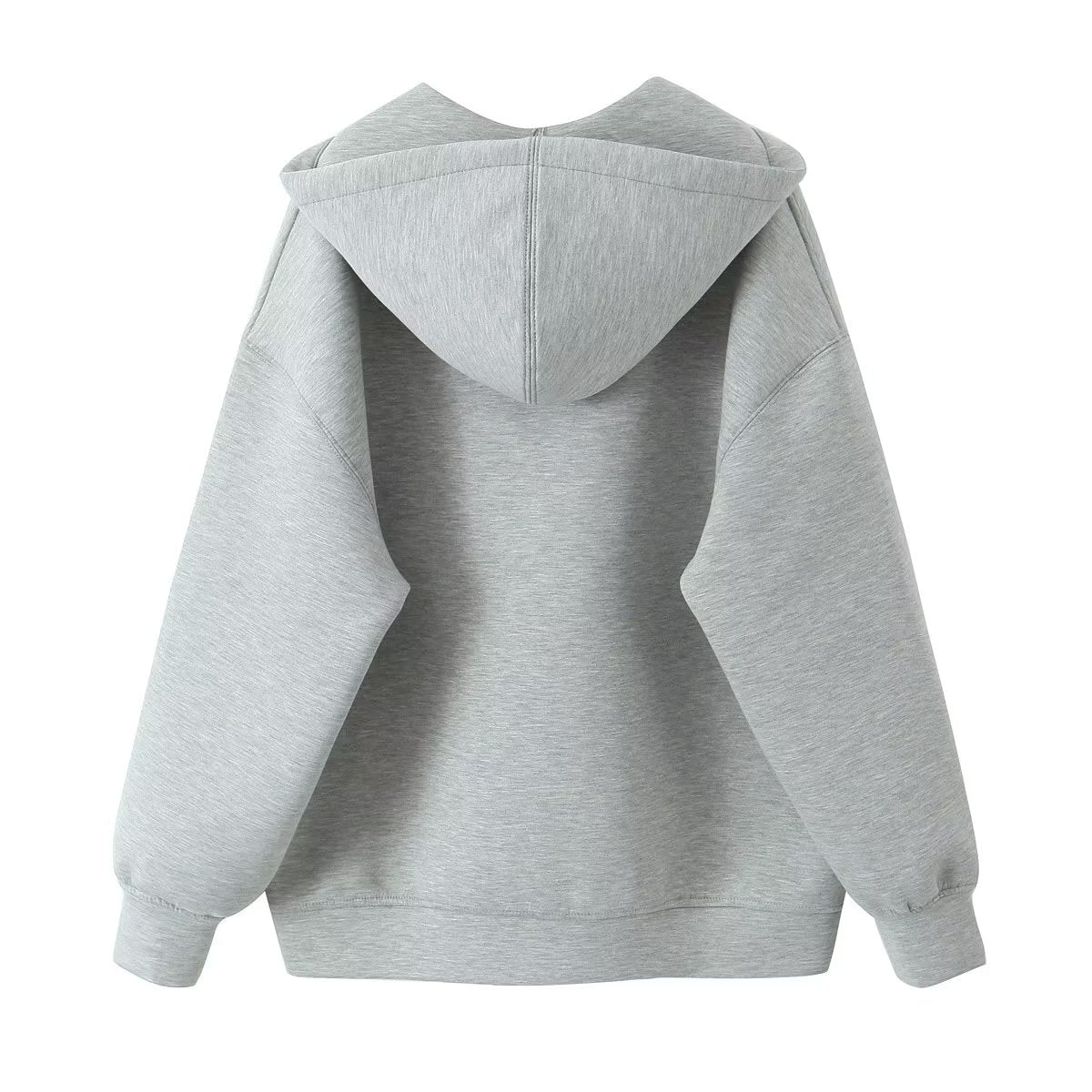 Light Gray Cropped Hoodie Jacket