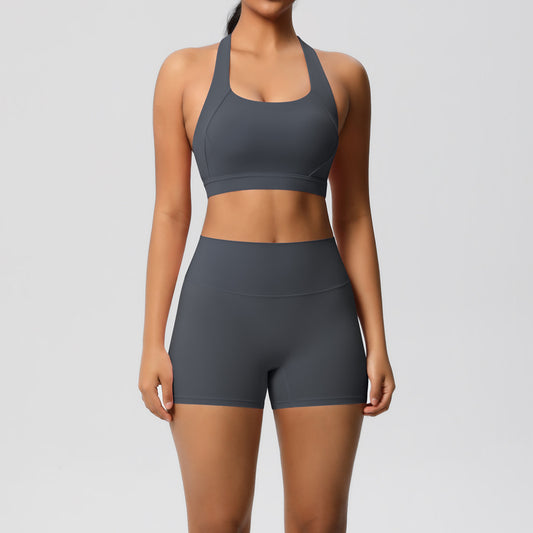 Cloud Sense Yoga Sports Back Shaping Vest Shockproof Bra Bum Lift Shorts Running Fitness Yoga Wear Set Women