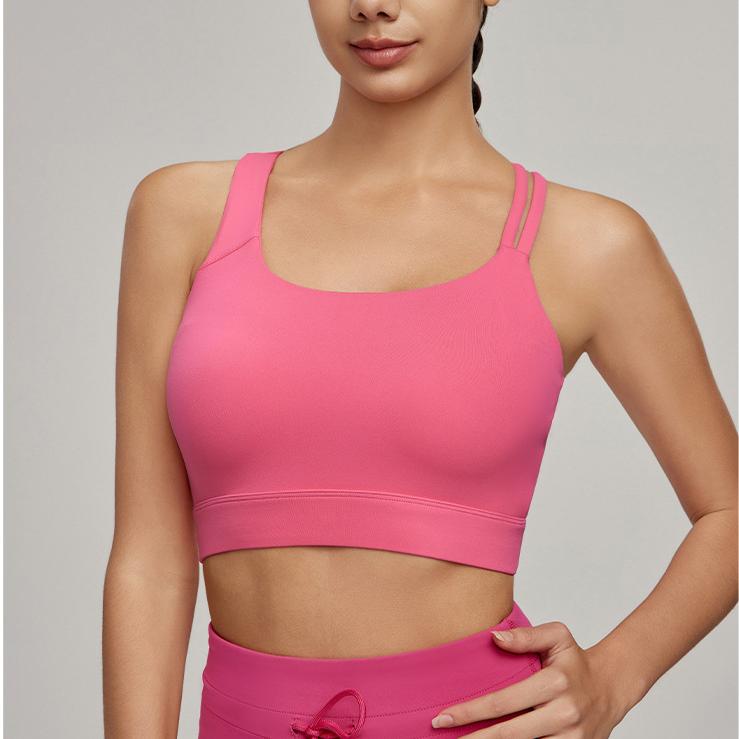 Spring Summer Asymmetric Sports Underwear Fixed Cup Women Spaghetti Strap Beauty Back Sling Bra Fitness Training Yoga Vest