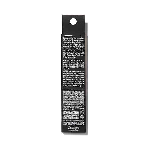 e.l.f., Wow Brow Gel, Volumizing, Buildable, Wax-Gel Hybrid, Creates Full, Voluminous-Looking Brows, Locks Brow Hairs In Place, Neutral Brown, Fiber-Infused, 0.12 Oz