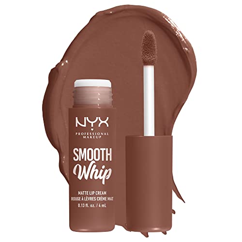 NYX PROFESSIONAL MAKEUP Smooth Whip Matte Lip Cream, Long Lasting, Moisturizing, Vegan Liquid Lipstick - Chocolate Mousse (Deep Red Brown)