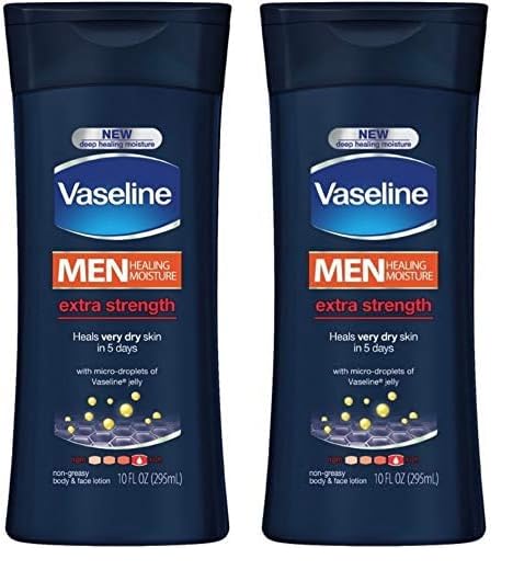 Vaseline Men Healing Moisture Hand and Body Lotion Extra Strength 10 oz