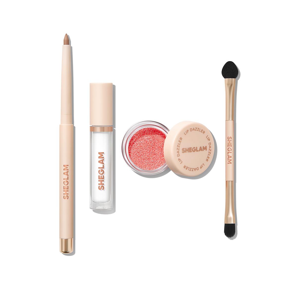 SHEGLAM Lip Dazzler Glitter Kit Long-Lasting Glitter Lip Gloss Sexy Super Stay Non-Sticky Shiny Liquid Kit Lipstick Y2K-Center Stage