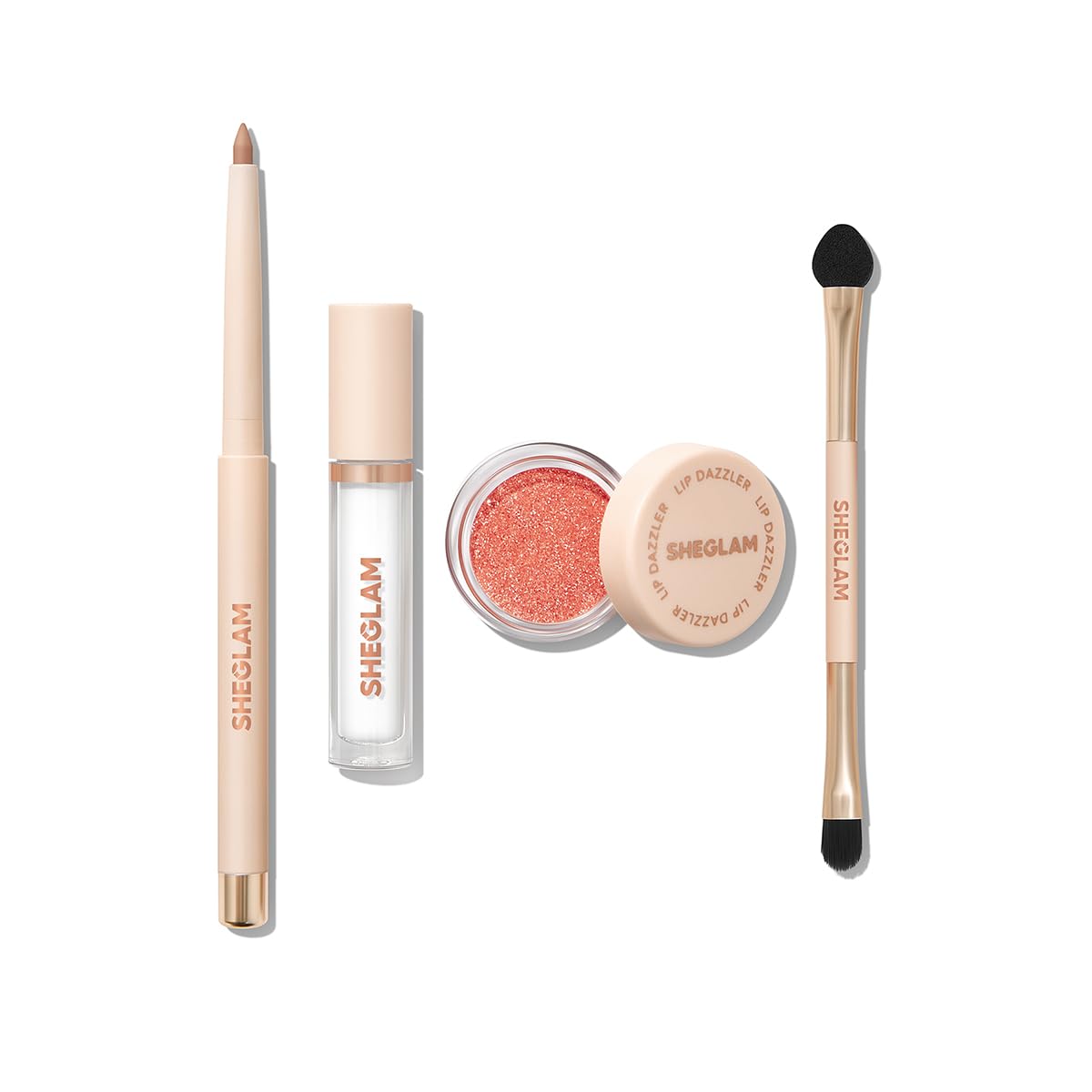 SHEGLAM Lip Dazzler Glitter Kit Long-Lasting Glitter Lip Gloss Sexy Super Stay Non-Sticky Shiny Liquid Kit Lipstick Y2K-Center Stage