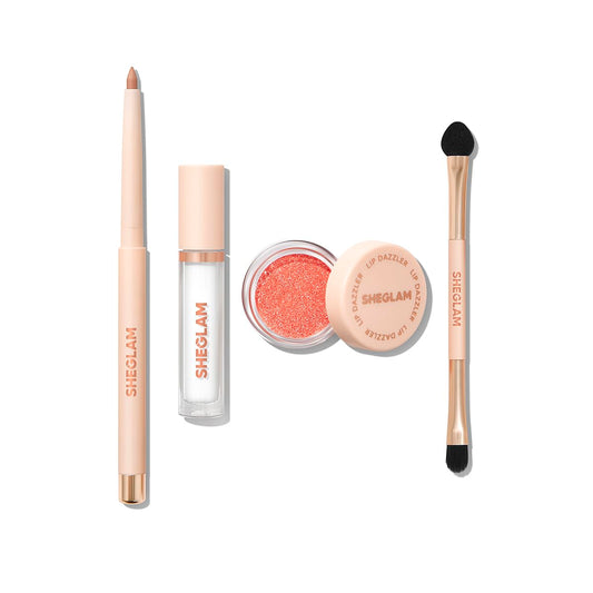 SHEGLAM Lip Dazzler Glitter Kit Long-Lasting Glitter Lip Gloss Sexy Super Stay Non-Sticky Shiny Liquid Kit Lipstick Y2K-Center Stage