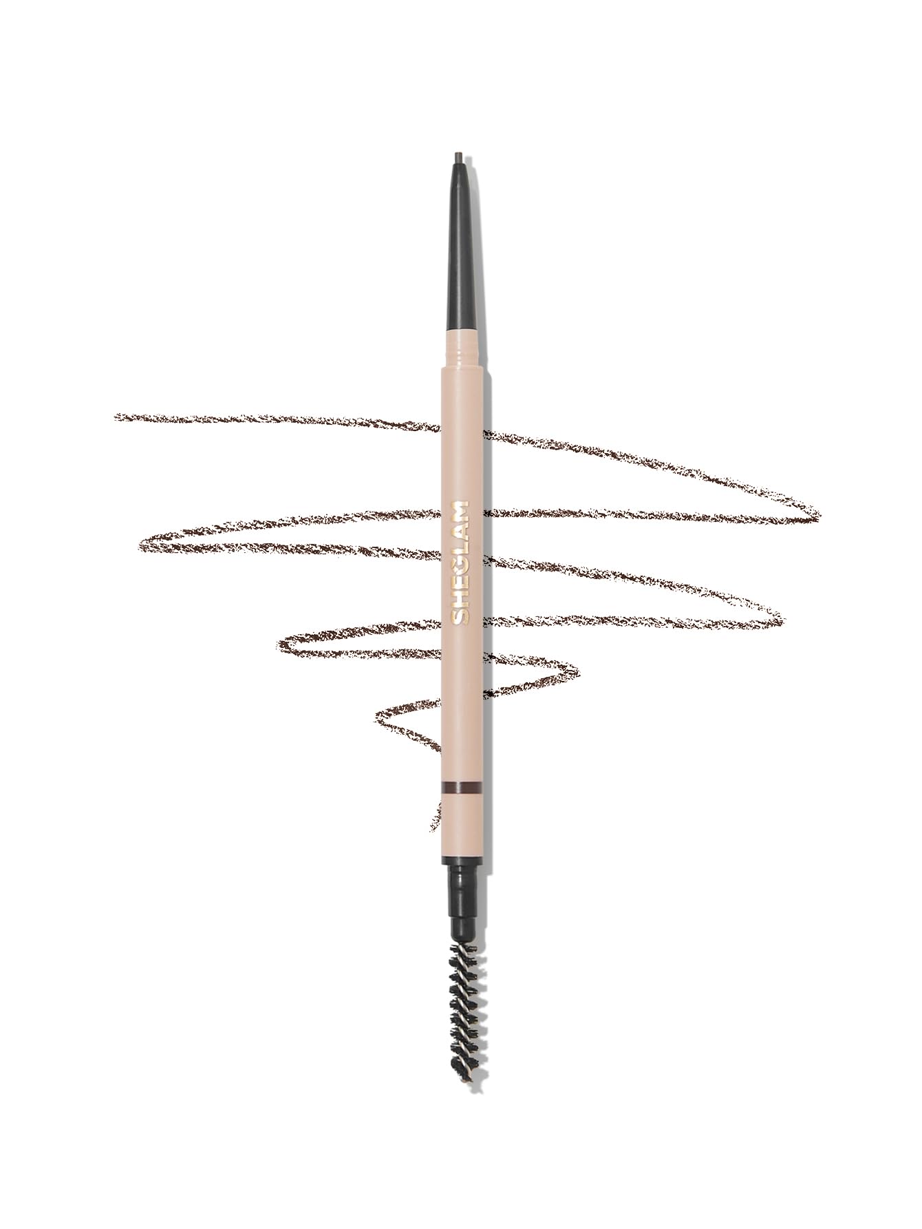 SHEGLAM Insta-Fill Eyebrow Pencil Long Lasting Non-Sticky Sweatproof Matte Eye Brow Pen Makeup-Dark brown
