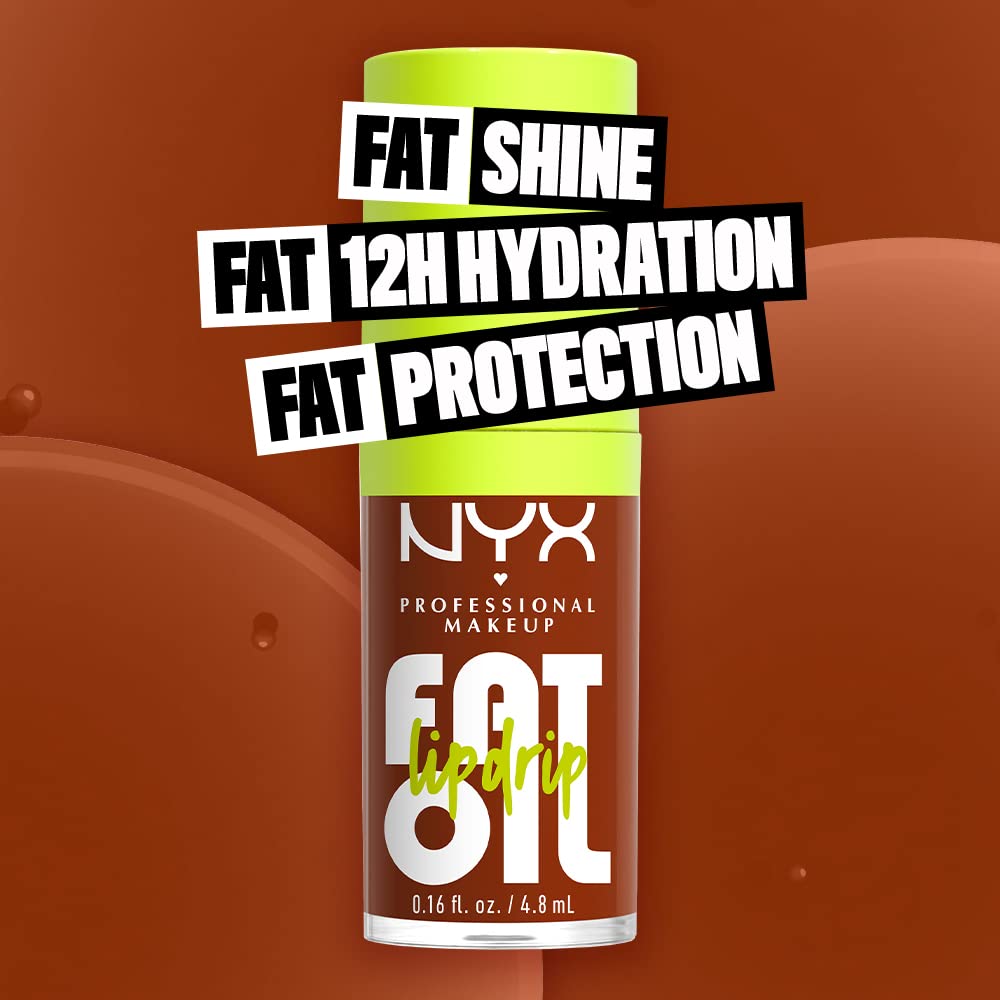 NYX PROFESSIONAL MAKEUP Fat Oil Lip Drip, Moisturizing Lip Oil Gloss, Vegan Tinted Formula, Up to 12 HR Hydration - Missed Call (Sheer Pink)