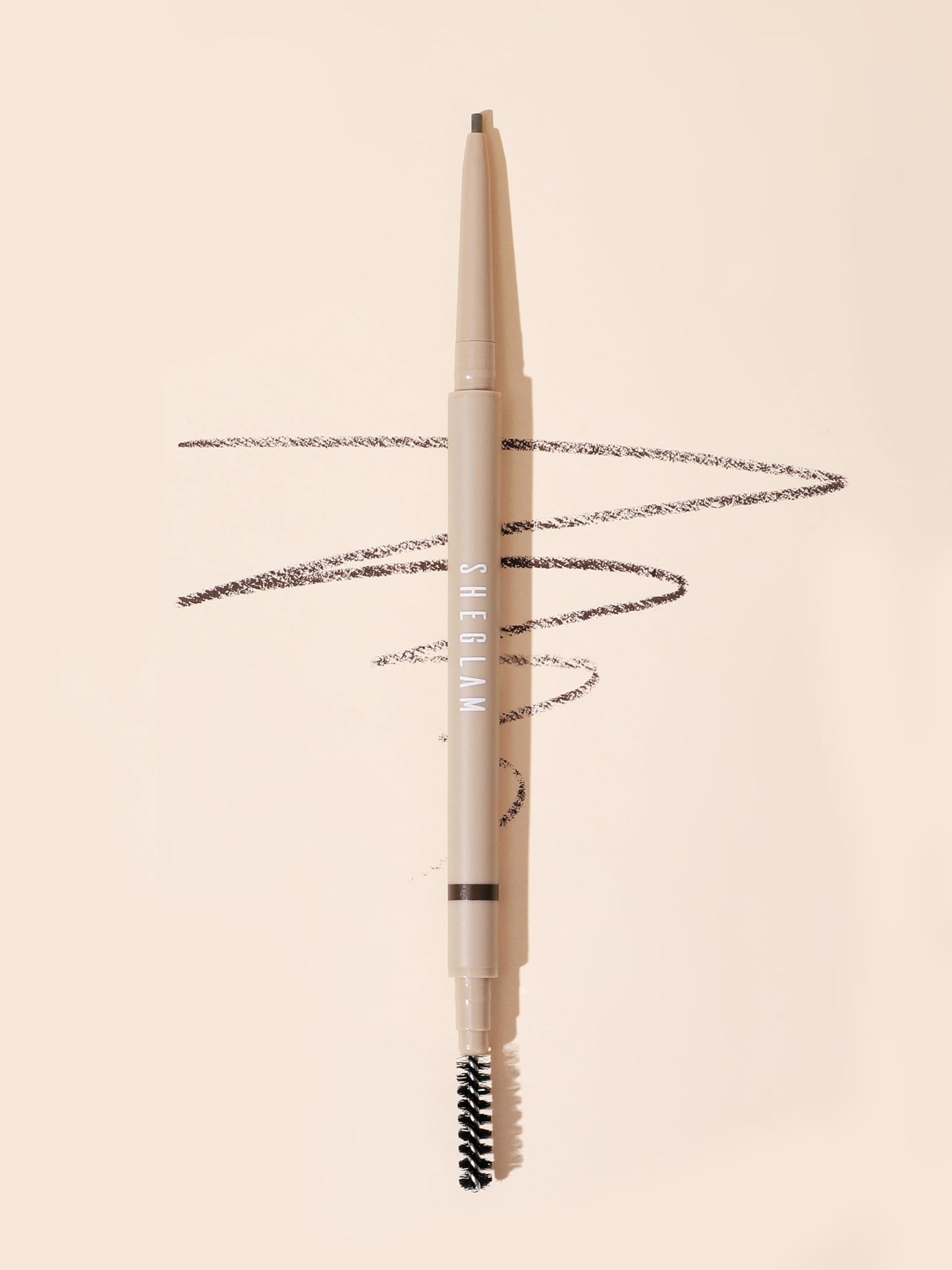 SHEGLAM Insta-Fill Eyebrow Pencil Long Lasting Non-Sticky Sweatproof Matte Eye Brow Pen Makeup-Dark brown