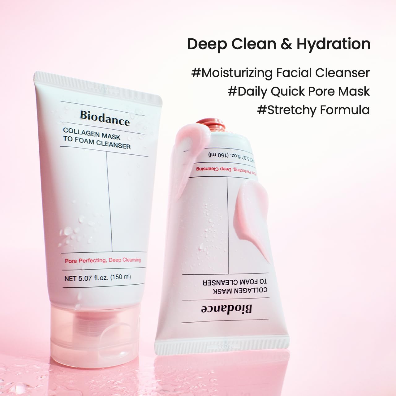 BIODANCE Collagen Mask To Foam Cleanser, Face Wash for Women, 2-in-1 Pore Mask and Hydrating Foaming Facial Cleanser for Sensitive Skin, Oily Skin, 5.07 fl. oz. (150 ml)