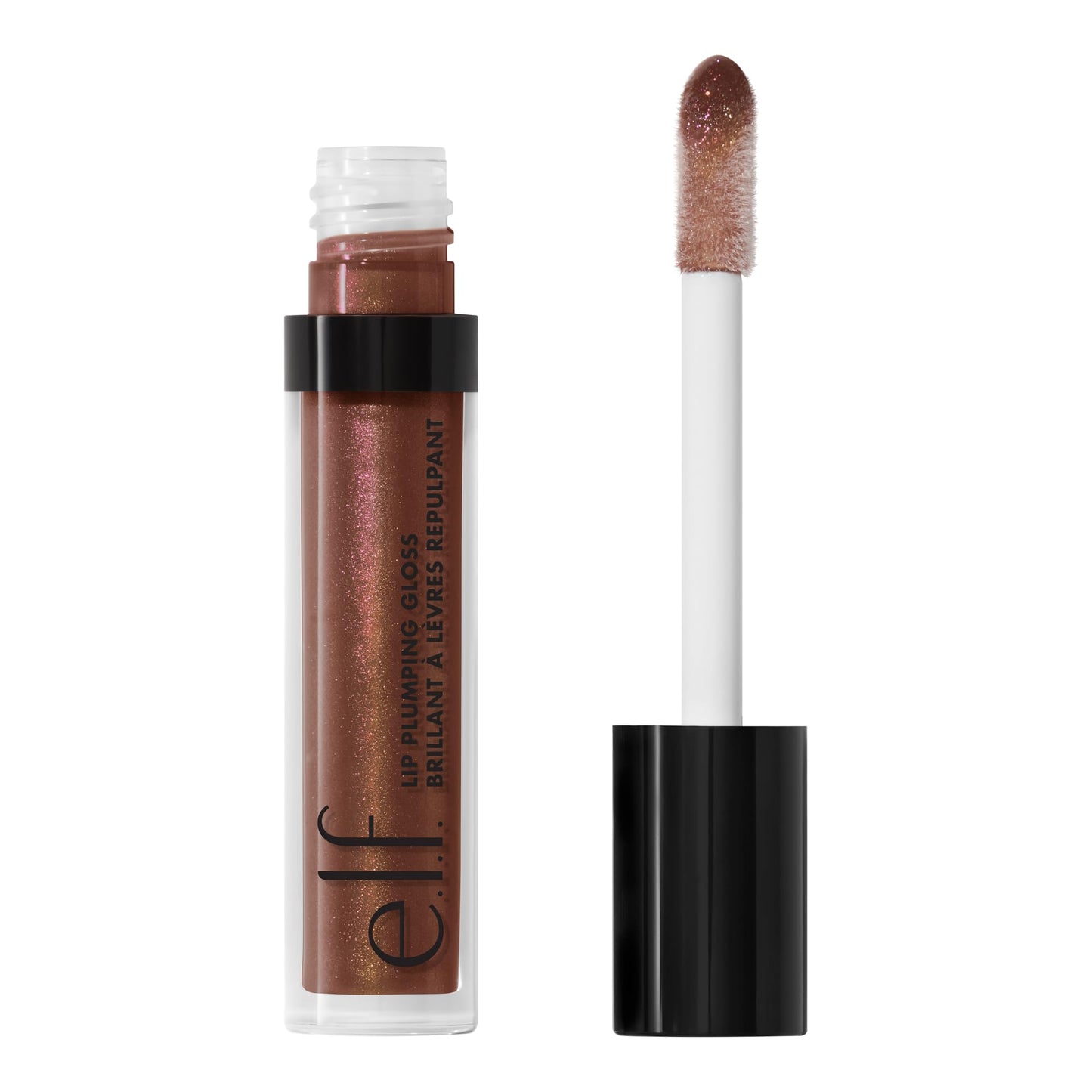 e.l.f. Lip Plumping Gloss, High-Shine Sheer Color, Hydrates & Creates Fuller Lips With Vitamin E, Vegan & Cruelty-Free, Pink Cosmo