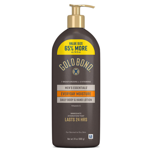 Gold Bond Ultimate Men's Essentials Hydrating Lotion, 14.5 oz., Everyday Moisture for Dry Skin