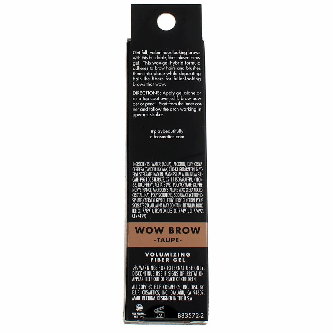 e.l.f., Wow Brow Gel, Volumizing, Buildable, Wax-Gel Hybrid, Creates Full, Voluminous-Looking Brows, Locks Brow Hairs In Place, Neutral Brown, Fiber-Infused, 0.12 Oz