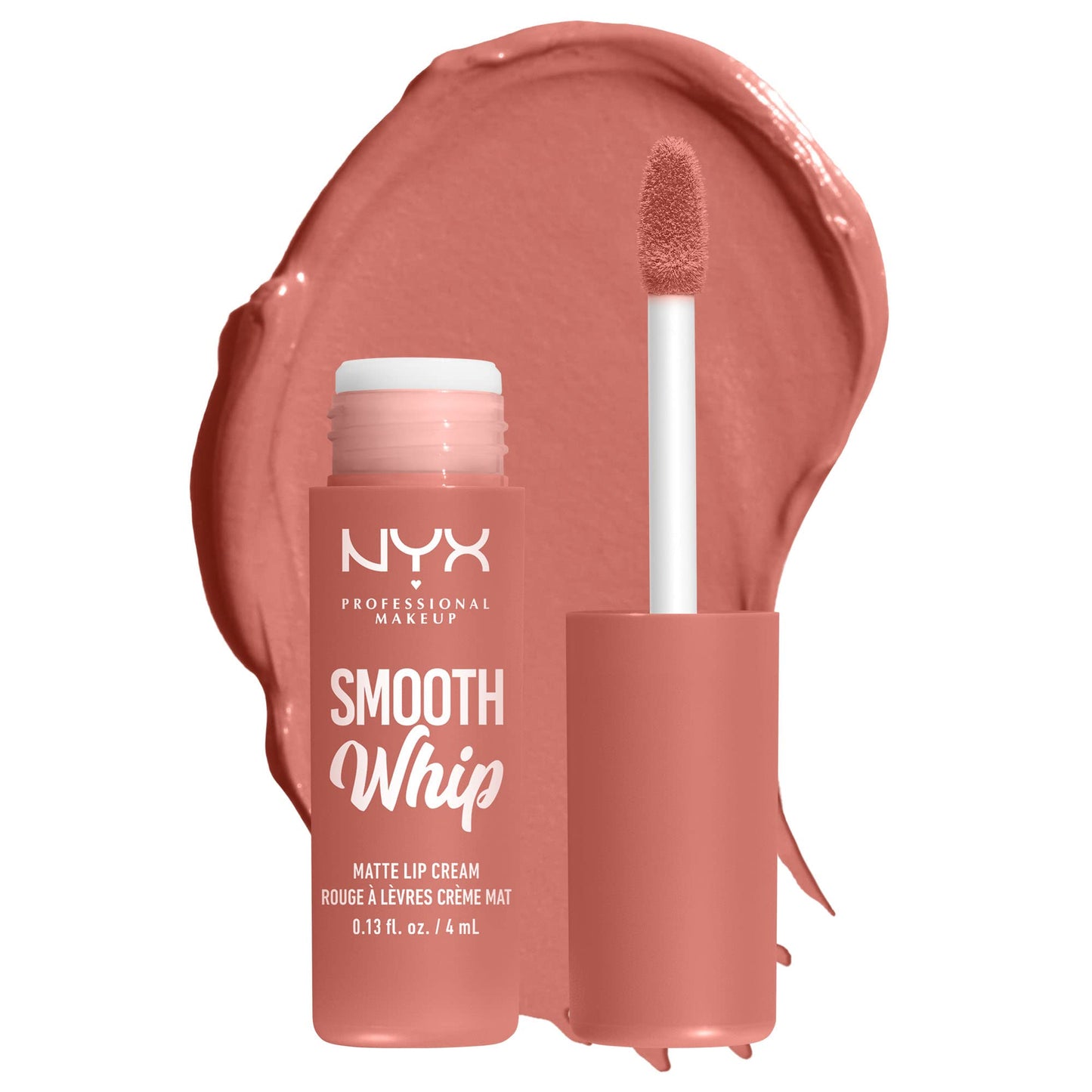 NYX PROFESSIONAL MAKEUP Smooth Whip Matte Lip Cream, Long Lasting, Moisturizing, Vegan Liquid Lipstick - Chocolate Mousse (Deep Red Brown)