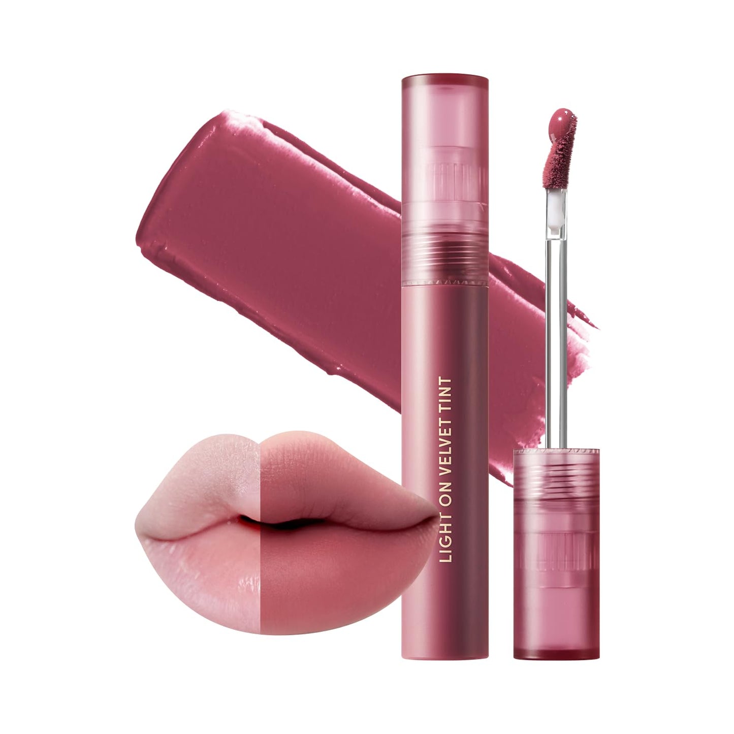 Nature Republic Light on Velvet Tint (05 MOOD FIG), Liquid Lipstick, lip tint, Blur effect, lip& cheek, nude lip,Soft Creamy Matte Finish Lip, Velvety, lip stain, High Pigment, Korean Lip Makeup