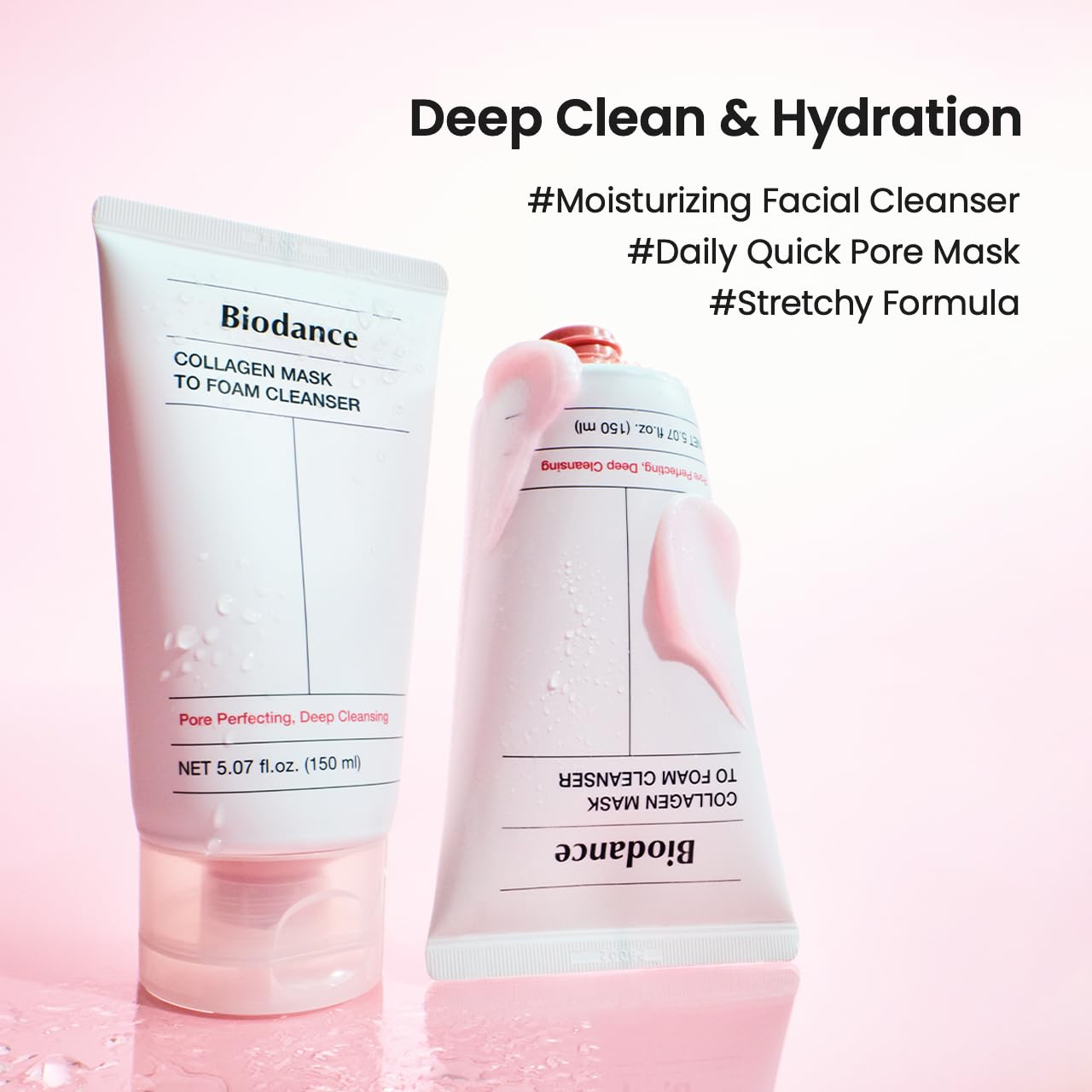 BIODANCE Collagen Cleansing Duo – 2-in-1 Pore Mask to Foam Cleanser & Gentle Cleansing Oil, Hydrating Facial Wash and Makeup Remover for Sensitive Skin, Oily Skin, 5.07 + 6.76 fl. oz.