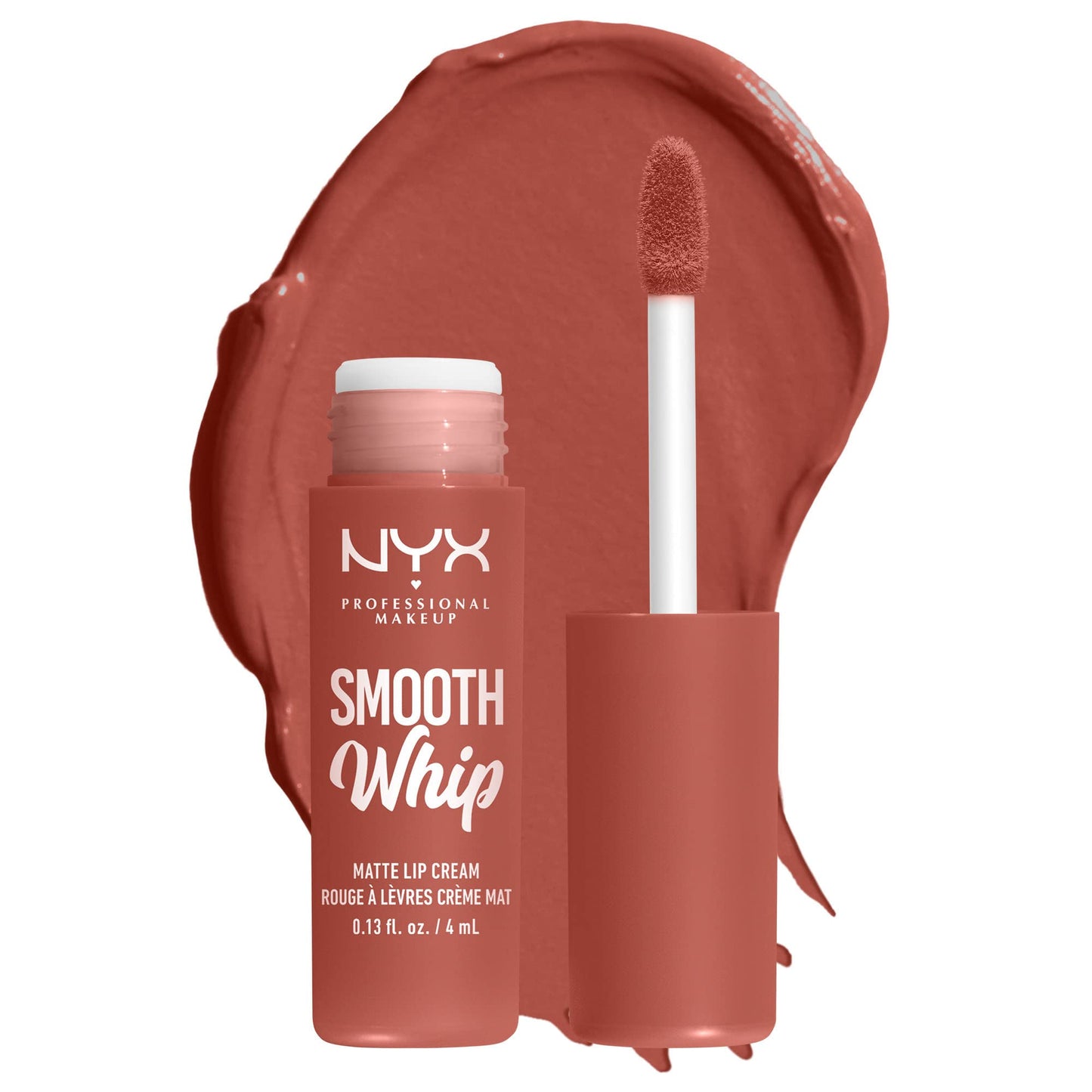 NYX PROFESSIONAL MAKEUP Smooth Whip Matte Lip Cream, Long Lasting, Moisturizing, Vegan Liquid Lipstick - Chocolate Mousse (Deep Red Brown)