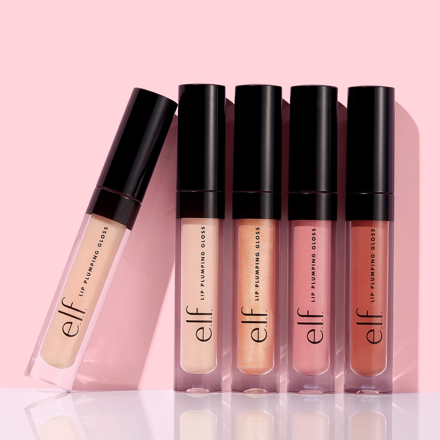 e.l.f. Lip Plumping Gloss, High-Shine Sheer Color, Hydrates & Creates Fuller Lips With Vitamin E, Vegan & Cruelty-Free, Pink Cosmo