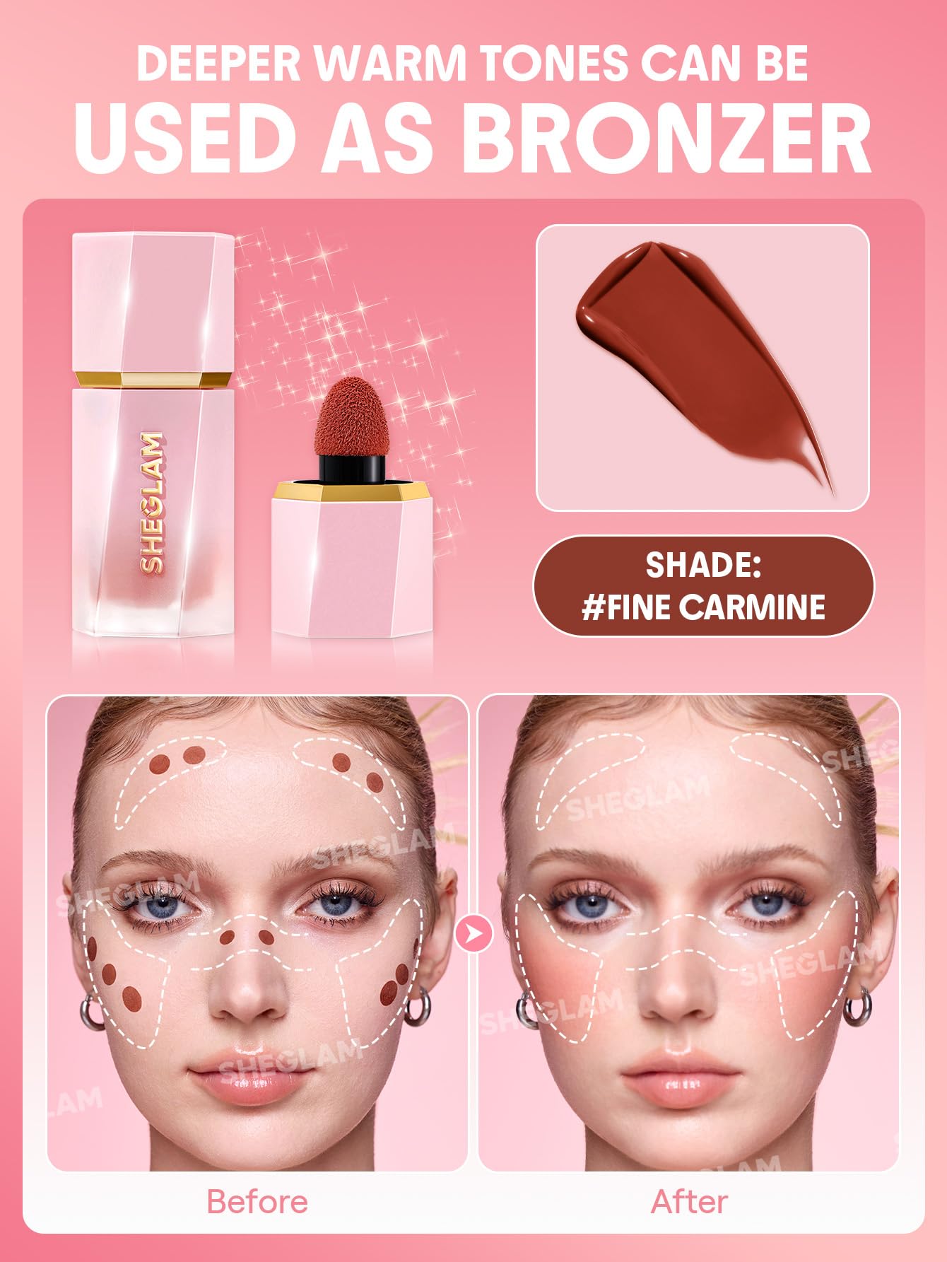 SHEGLAM Color Bloom Liquid Blush Makeup for Cheeks Matte Finish - Love Cake