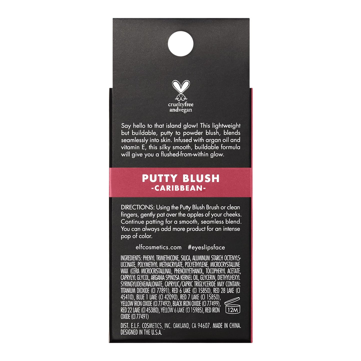 e.l.f. Putty Blush, Creamy & Ultra Pigmented Formula, Infused with Argan Oil & Vitamin E, Tahiti, 0.35 Oz (10g)