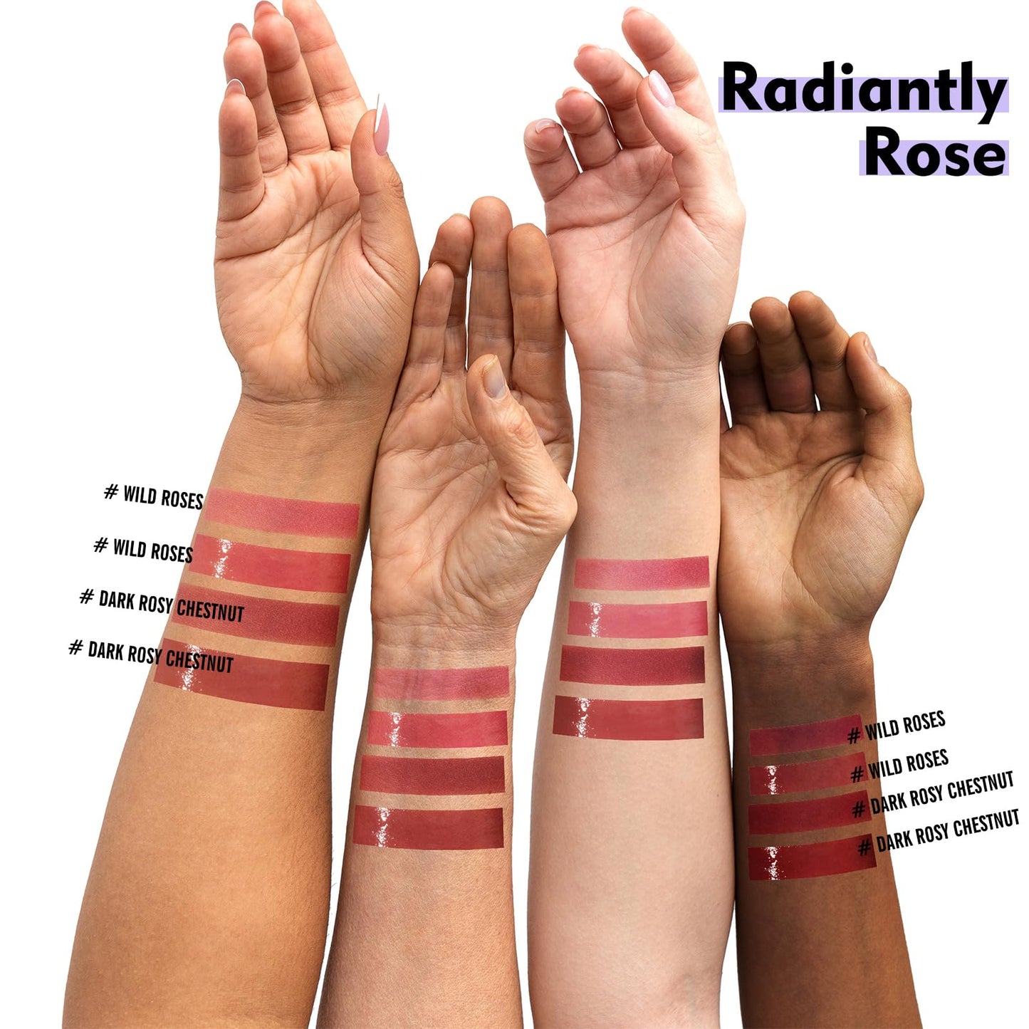 Long Lasting Liquid Lipstick with Clear Lip Gloss Set, High Pigment and Shine Lip Stain, Waterproof, Kiss-Proof, Up to 24H Wear, 0.15 Fl oz (Nude Rose Gold)