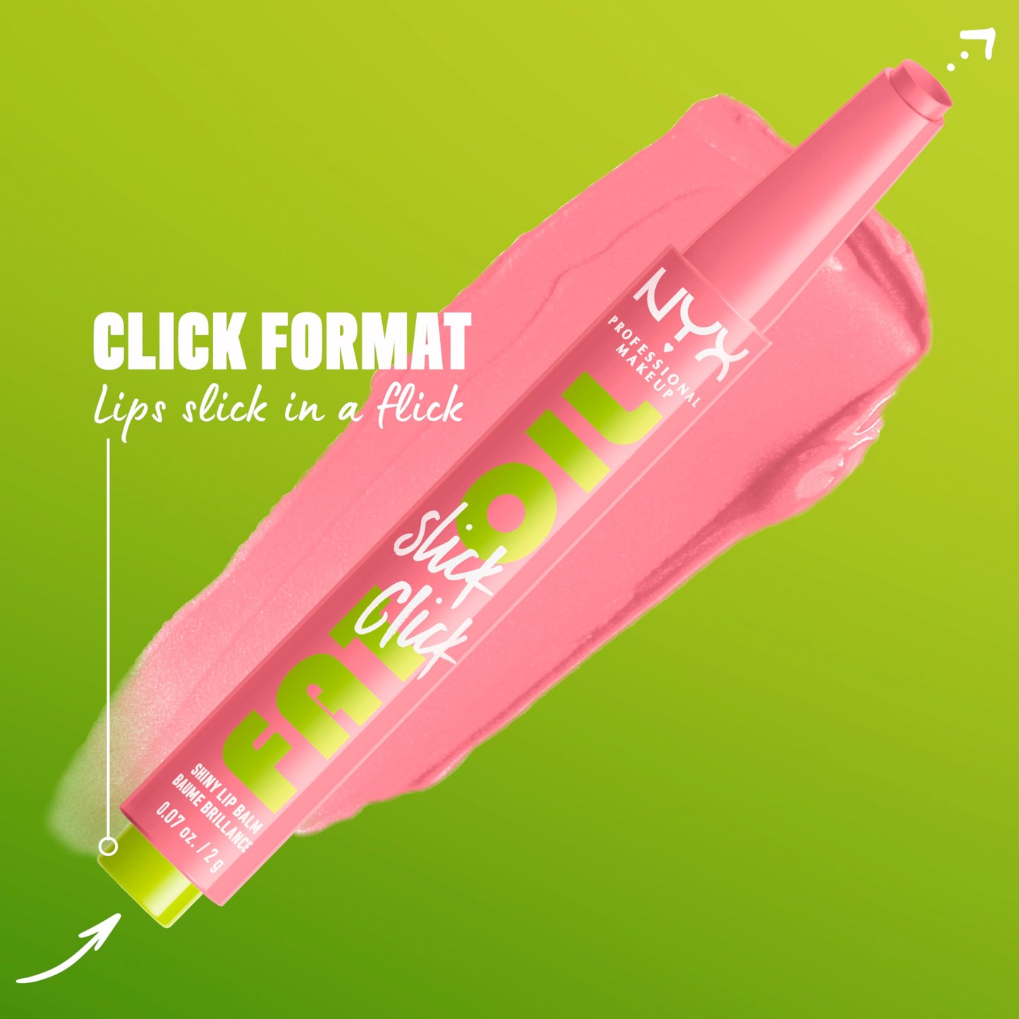 NYX PROFESSIONAL MAKEUP Fat Oil Slick Click, Lightweight, Buildable, Pigmented Vegan Lip Balm - No Filter Needed