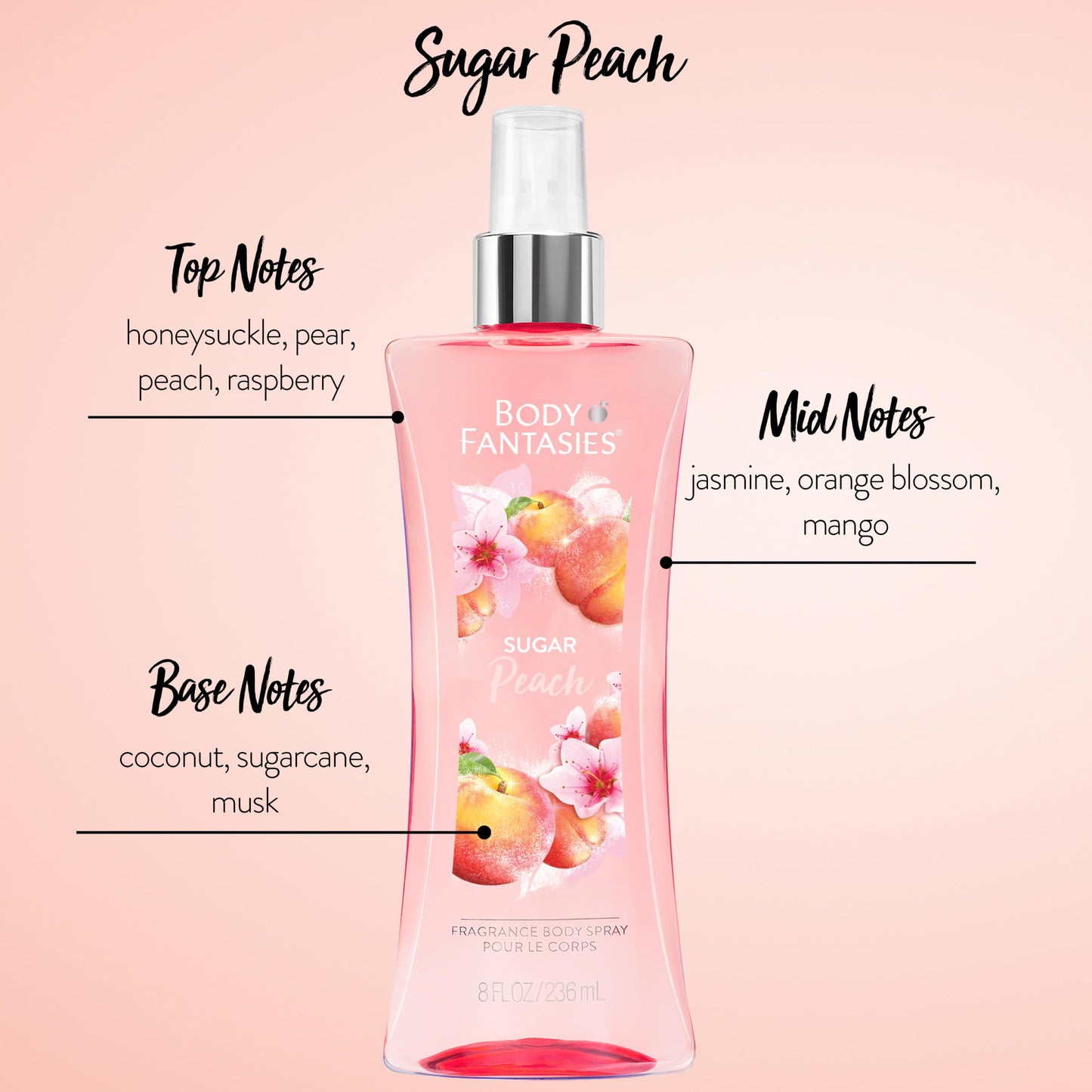 Body Fantasies Signature Fragrance Body Spray, Fresh White Musk, 8 Fluid Ounce