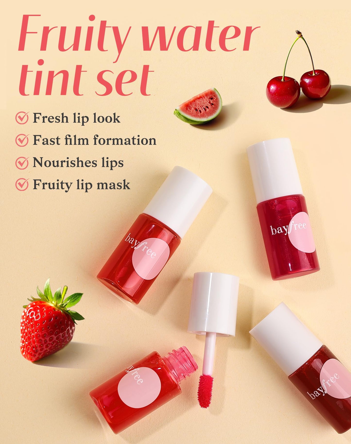 Lip Tint Stain Set, Lip Stain Long Lasting Lightweight Waterproof, Transfer-Proof, Non-sticky, Lip Makeup Matte Finish