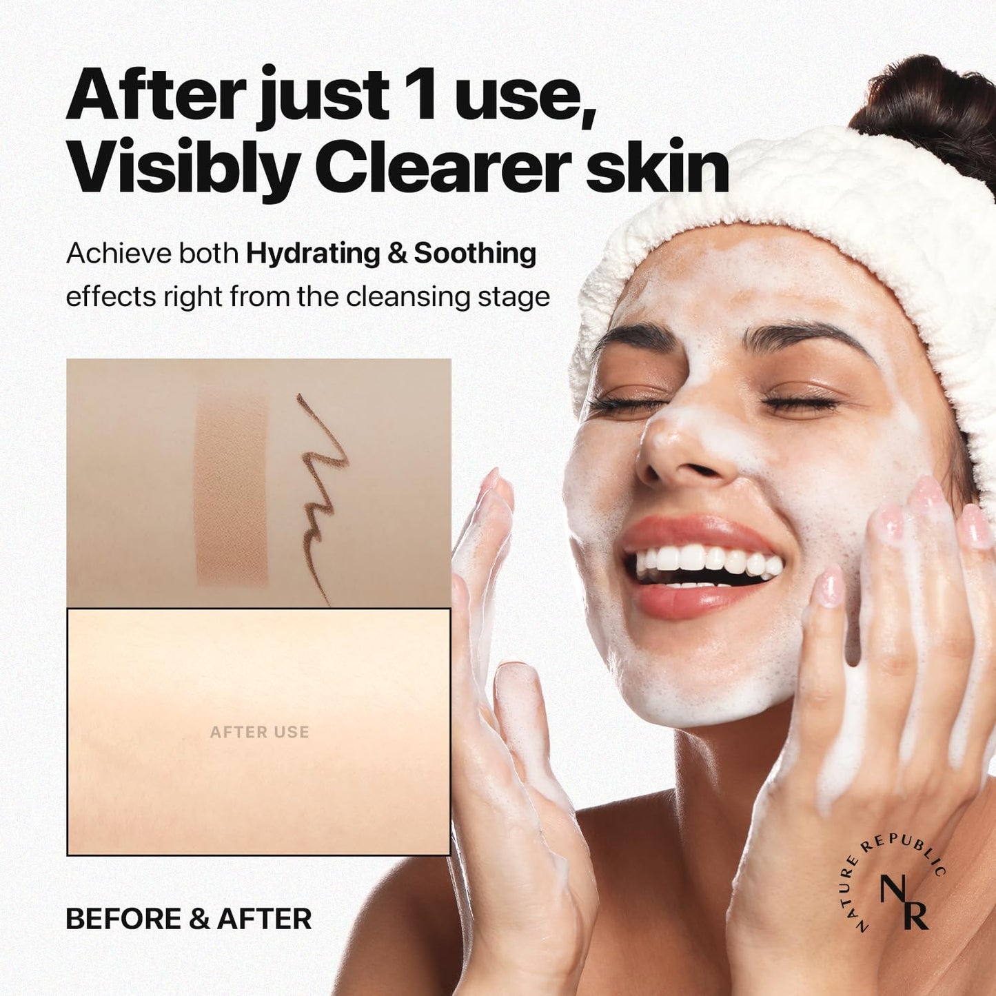 Nature Republic Vitapair C Glow Facial Cleanser - Vitamin Face Wash for Cleaner Skin, Hydrating Facewash for Women, Gentle Natural Cleanser, Daily Makeup Remover, Nighttime Foaming, 150ml / 5.07 fl oz