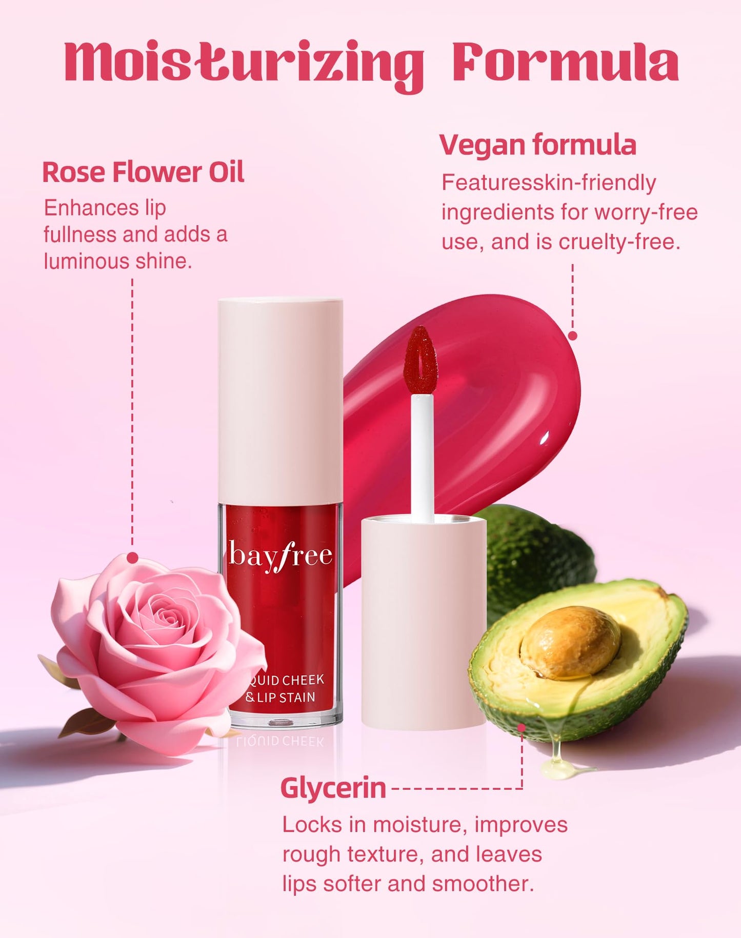 Lip Stain Set, Smudge-Proof Juicy Lip Tint Stain and Cheek Tint, Transfer-Proof & Long-Lasting, Moisturizing Non-Sticky Vegan Formula, Korean Makeup