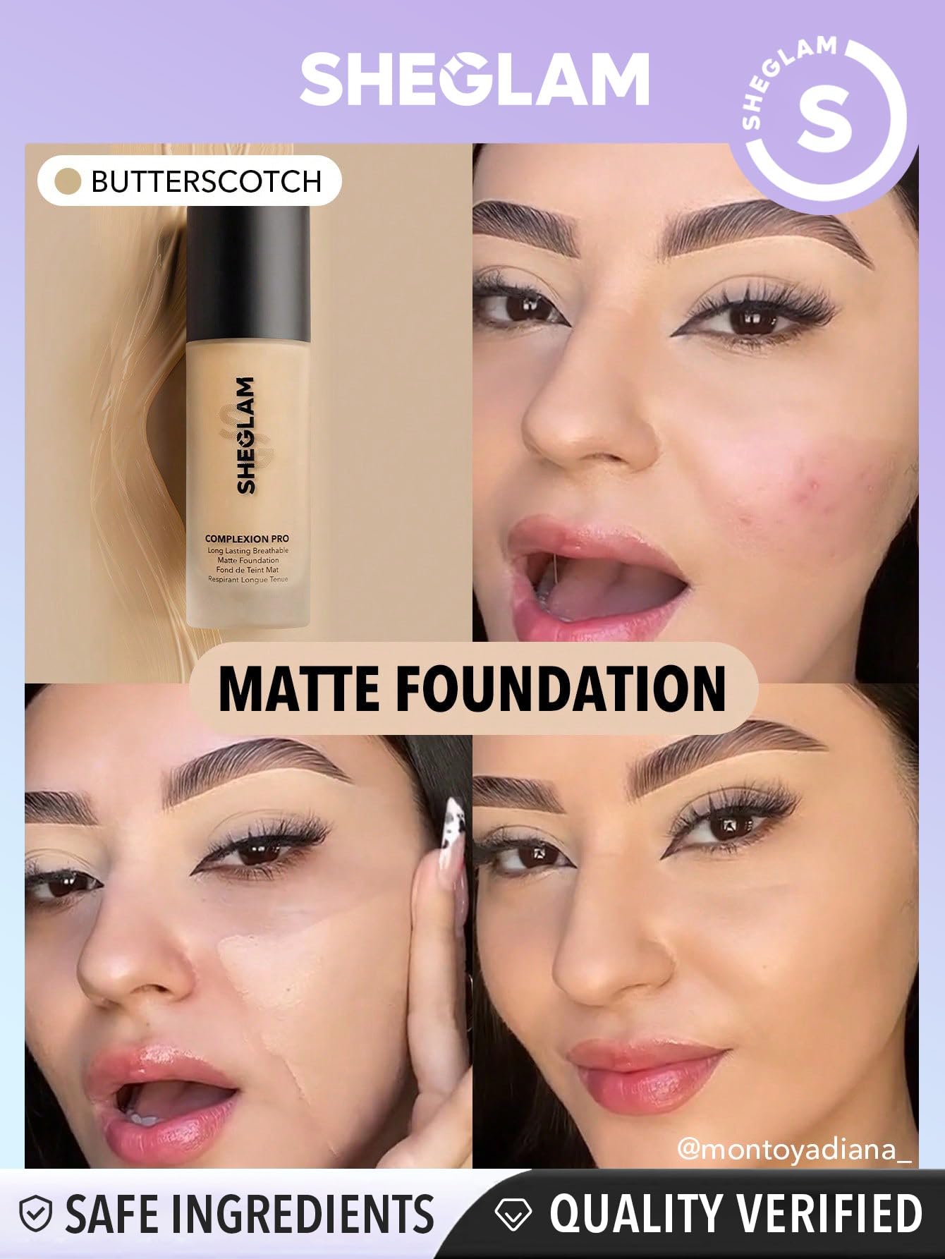 SHEGLAM Full Coverage Foundation Makeup Long Lasting Waterproof Matte Dewy Liquid Foundation - Nude