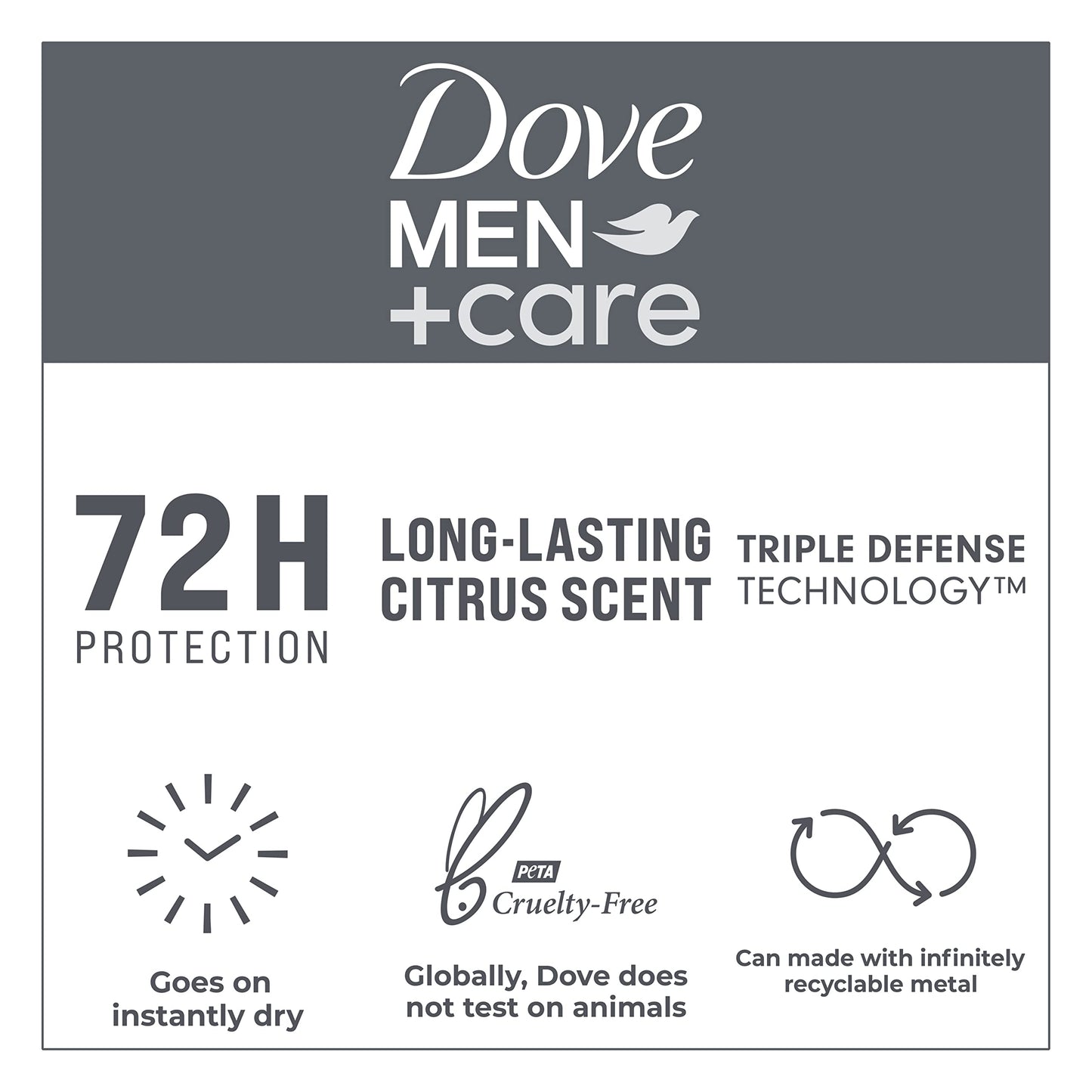 Dove Men+Care Antiperspirant Deodorant Stick for Men 4 Count Extra Fresh with 72-hour Sweat & Odor Protection with 1/4 Moisturizing Cream & Long-lasting Citrus scent 2.7 oz