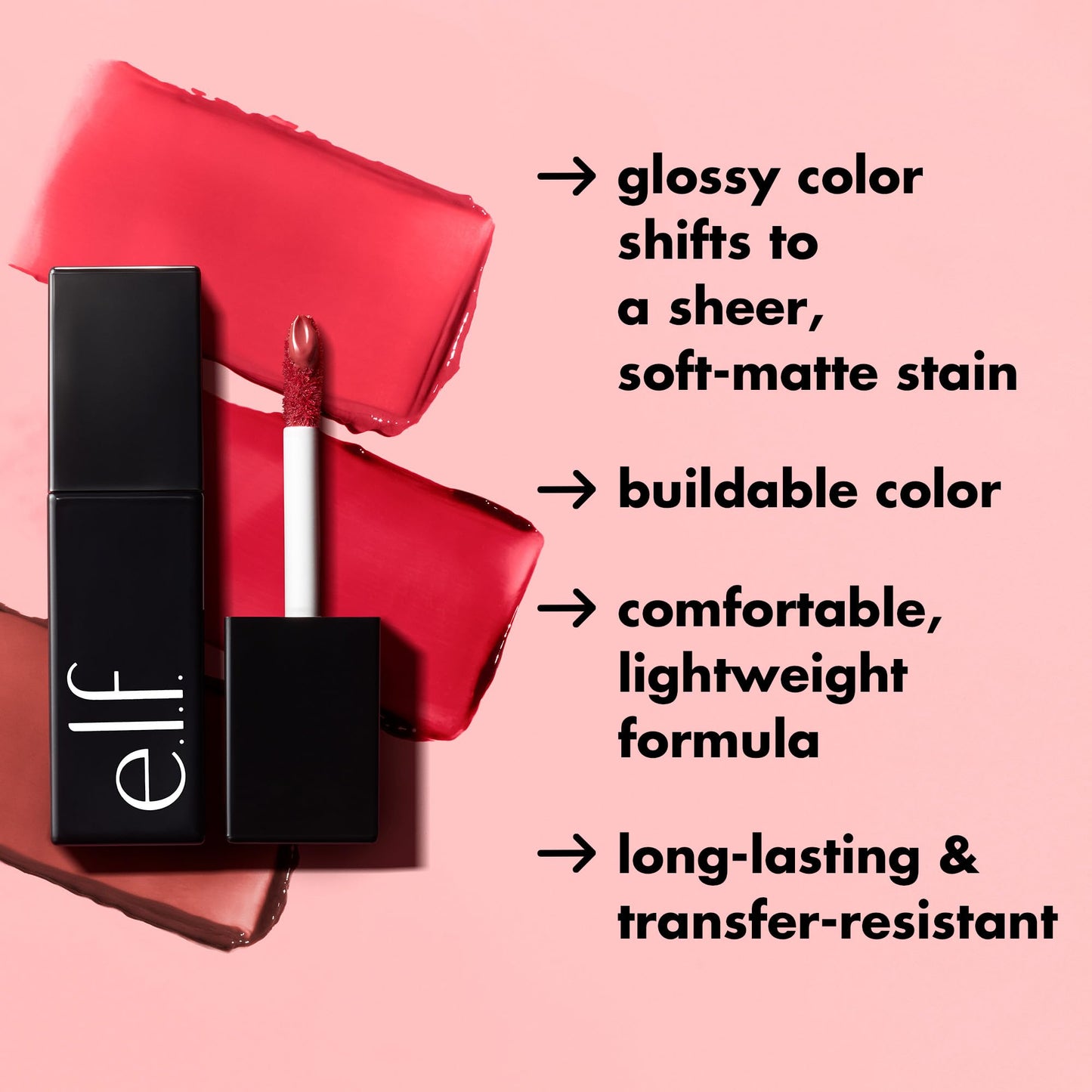 e.l.f. Glossy Lip Stain, Long-Lasting, Lightweight Lip Stain For A Sheer Pop Of Color & Subtle Gloss Finish, Vegan & Cruelty-Free, Power Mauves