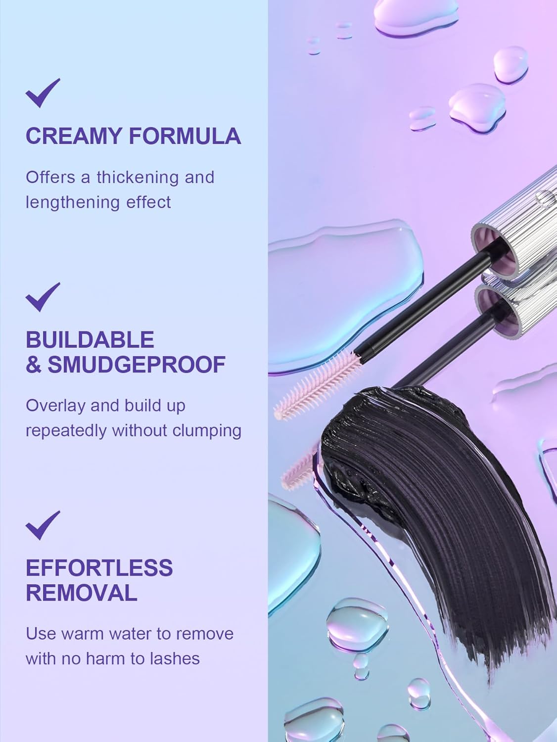 SHEGLAM Flutter Wink Volumizing Mascara Lash Extensions Tubing Mascara Length and Lift-Black
