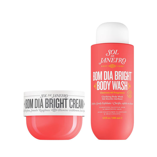 SOL DE JANEIRO Bom Dia Bright Cream and Body Wash Duo | Full Size Bom Dia Bright Shower Bundle | Clarifying and Smoothing | Cheirosa 40 Scent | Amazon Exclusive