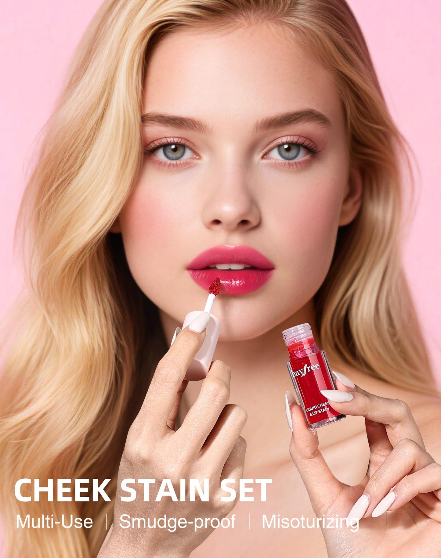 Lip Stain Set, Smudge-Proof Juicy Lip Tint Stain and Cheek Tint, Transfer-Proof & Long-Lasting, Moisturizing Non-Sticky Vegan Formula, Korean Makeup