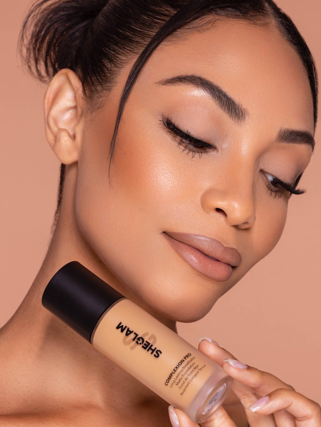 SHEGLAM Full Coverage Foundation Makeup Long Lasting Waterproof Matte Dewy Liquid Foundation - Nude