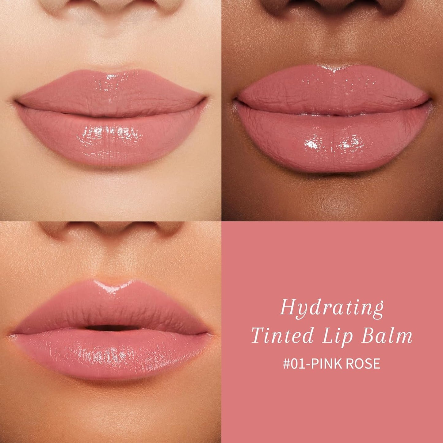 Lip Tint Stain Set Long Lasting Waterproof, Lightweight, Non-sticky, Transfer-Proof & Hydrating Tinted Lip Balm, Natural Gloss Finish, Lightweight