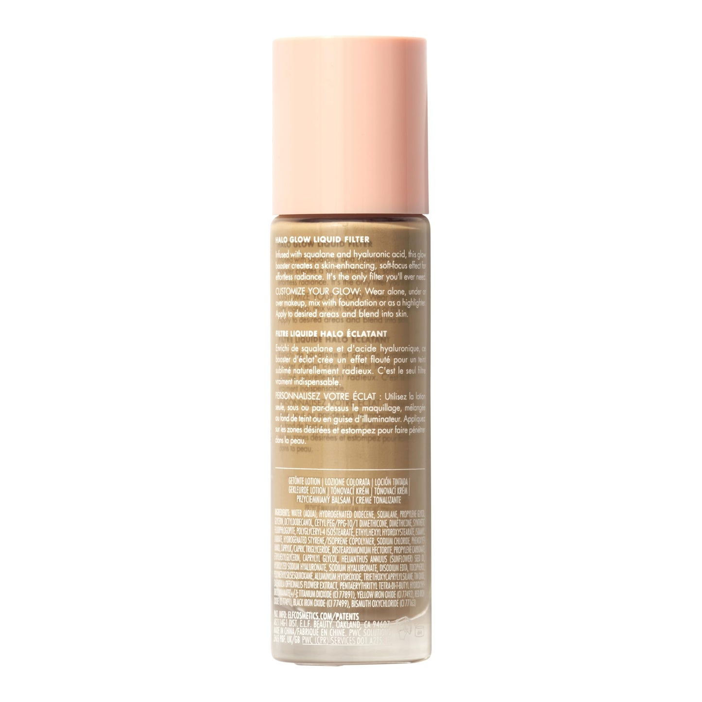 e.l.f. Halo Glow Liquid Filter, Complexion Booster For A Glowing, Soft-Focus Look, Infused With Hyaluronic Acid, Vegan & Cruelty-Free, 2 Fair/Light