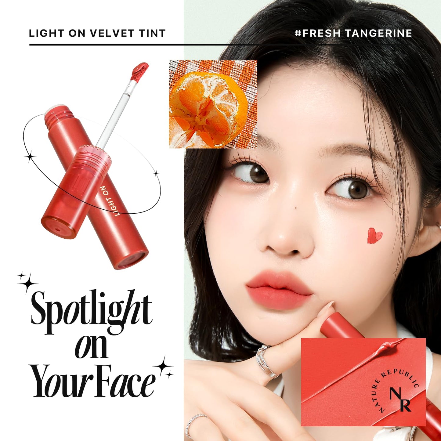 Nature Republic Light on Velvet Tint (05 MOOD FIG), Liquid Lipstick, lip tint, Blur effect, lip& cheek, nude lip,Soft Creamy Matte Finish Lip, Velvety, lip stain, High Pigment, Korean Lip Makeup
