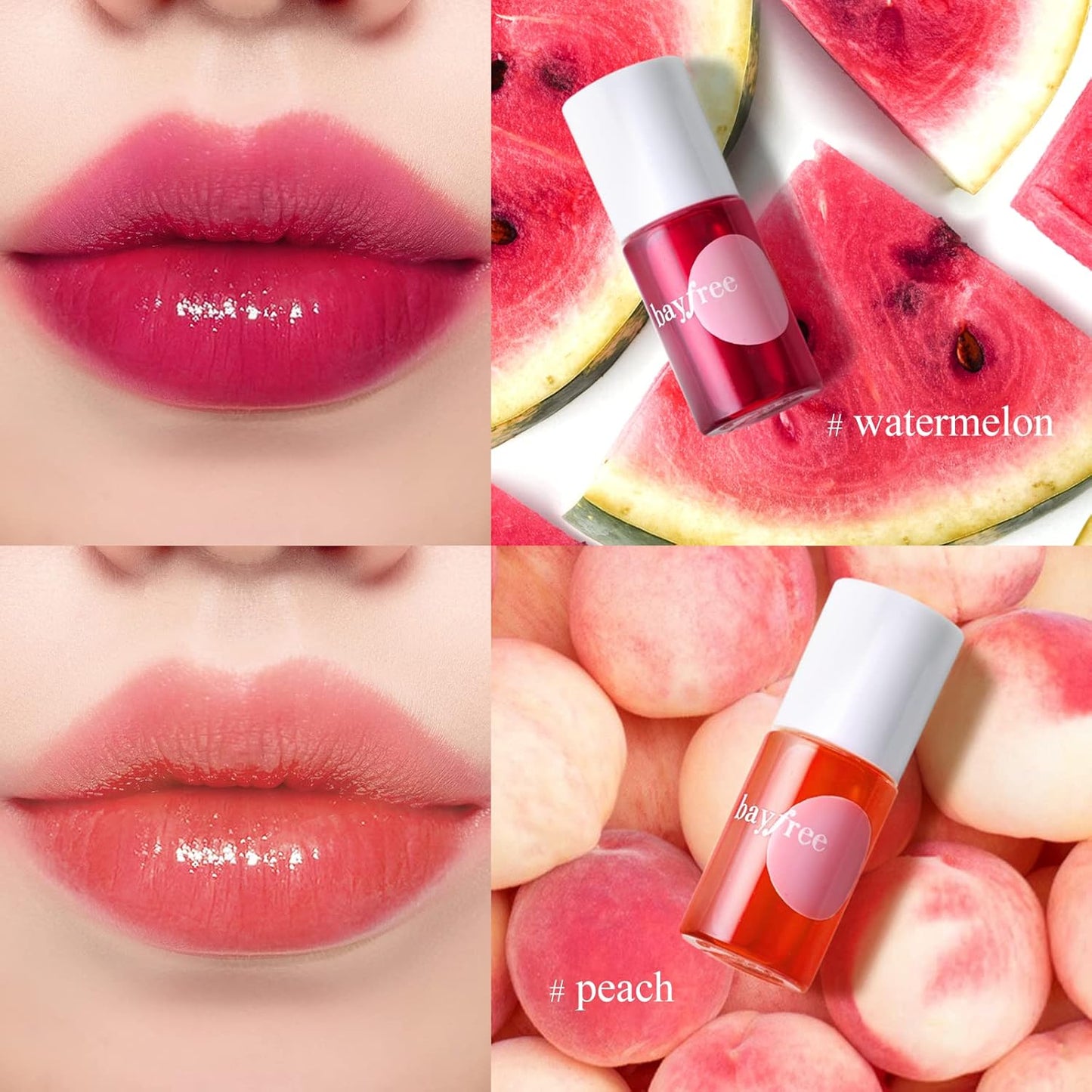 Lip Tint Stain Set Long Lasting Waterproof, Lightweight, Non-sticky, Transfer-Proof & Hydrating Tinted Lip Balm, Natural Gloss Finish, Lightweight
