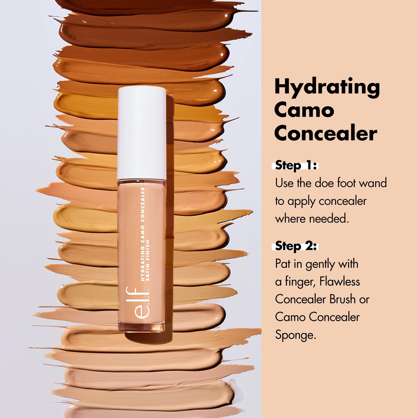 e.l.f. Hydrating Camo Concealer, Covers Blemishes & Under-Eye Circles, Full-Coverage & Delivers A Satin Finish, Vegan & Cruelty-Free, Fair Warm